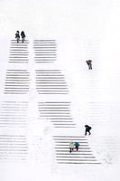 A Vilnius Winter Sonata: Ascending and descending figures create a minimalist, rhythmic winter composition in snowy Vilnius