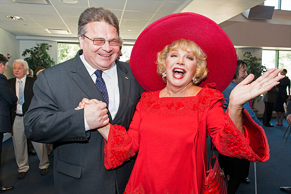 Foreign Minister Linkivicius with actress Ruta Lee