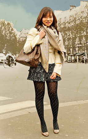 Ms Chang in Paris with altered background.