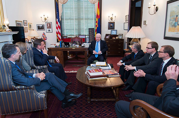 Senator McCain in his office