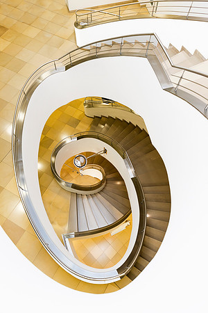 Goethe Museum Weimar High-angle shot of a white spiralling staircase in the Goethe Museum, Weimar, Germany
