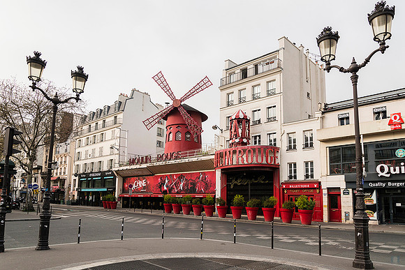 The deserted Moulin Rouge area during the Paris Corona Virus Lockdown � Ludo Segers @ The Lithuania Tribune