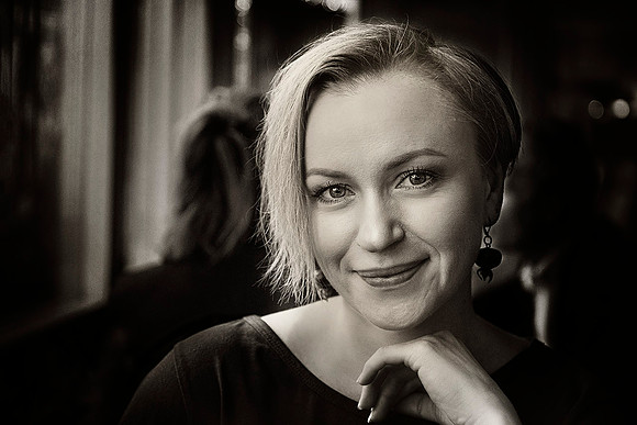 Ausra Classic fine art monochrome portrait of Ausra, exploring the un-staged look