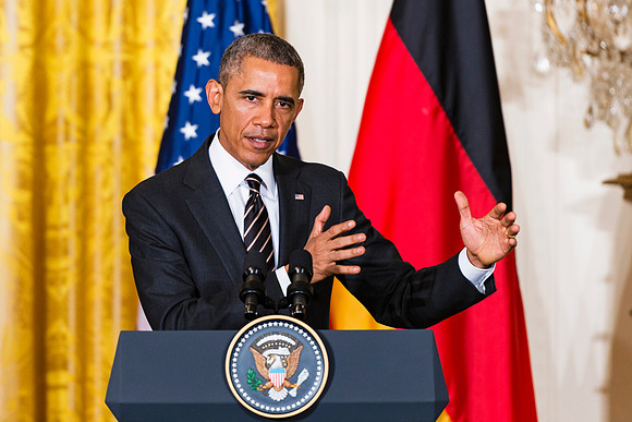 President Barack Obama in East Room of the White House