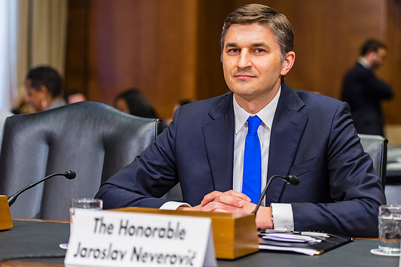 Lithuanian Energy Minister Jaroslav Neverovik duiring hearing in Congress